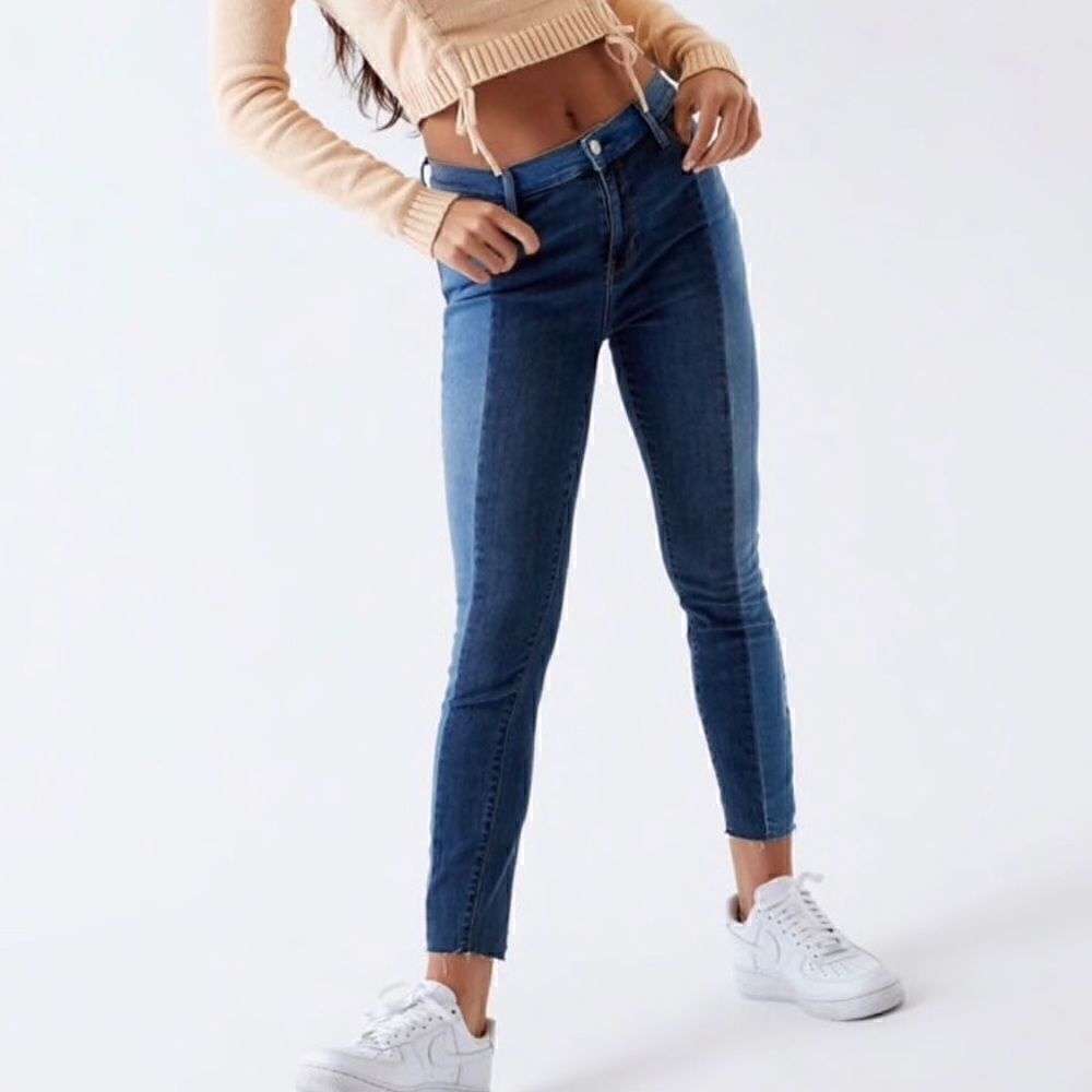 PacSun color block high rise jegging with raw hem size 25